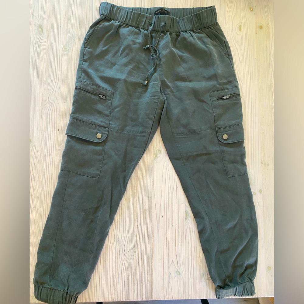 Banana Republic Green Jogger Track Pants with Elastic Cuffs